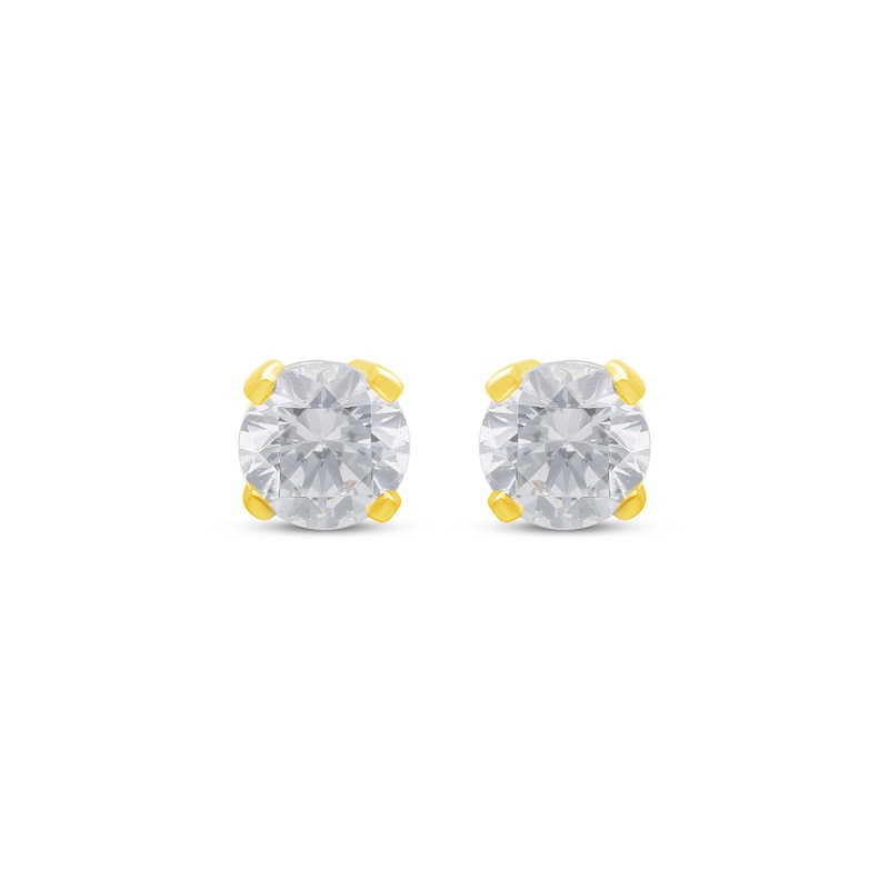Main Image 2 of KAY Lab-Grown Diamonds Round-Cut Solitaire Stud Earrings 1-1/4 ct tw 14K Yellow Gold (I/SI2)