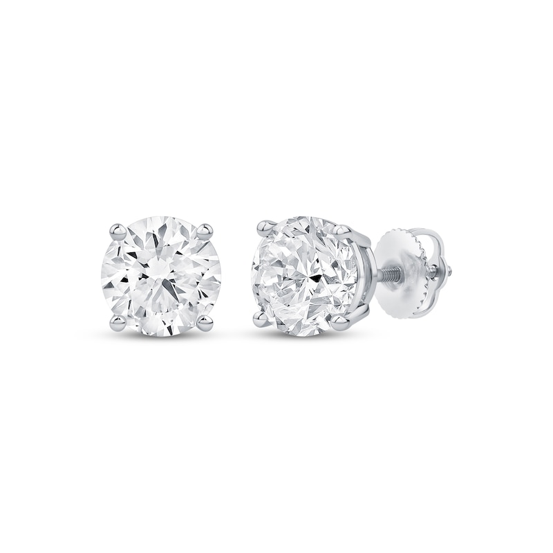Main Image 1 of KAY Lab-Grown Diamonds Round-Cut Solitaire Stud Earrings 3 ct tw 14K White Gold (I/SI2)