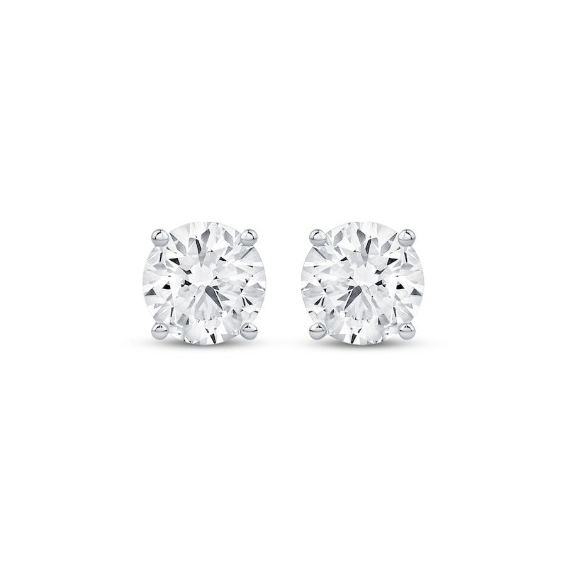 Main Image 2 of KAY Lab-Grown Diamonds Round-Cut Solitaire Stud Earrings 3 ct tw 14K White Gold (I/SI2)