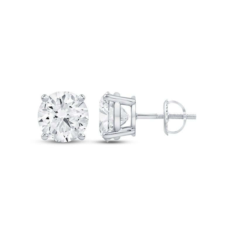 Main Image 3 of KAY Lab-Grown Diamonds Round-Cut Solitaire Stud Earrings 3 ct tw 14K White Gold (I/SI2)