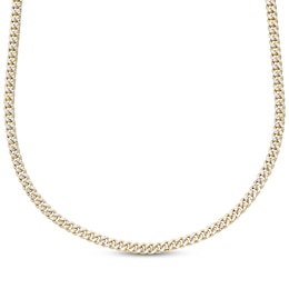 Diamond-Cut Curb Chain Necklace 5mm Semi-Solid 10K Yellow Gold 18"