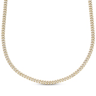 Diamond-Cut Curb Chain Necklace 5mm Semi-Solid 10K Yellow Gold 18"