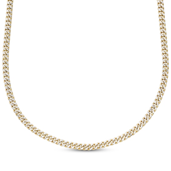 Diamond-Cut Curb Chain Necklace 5mm Semi-Solid 10K Yellow Gold 18"