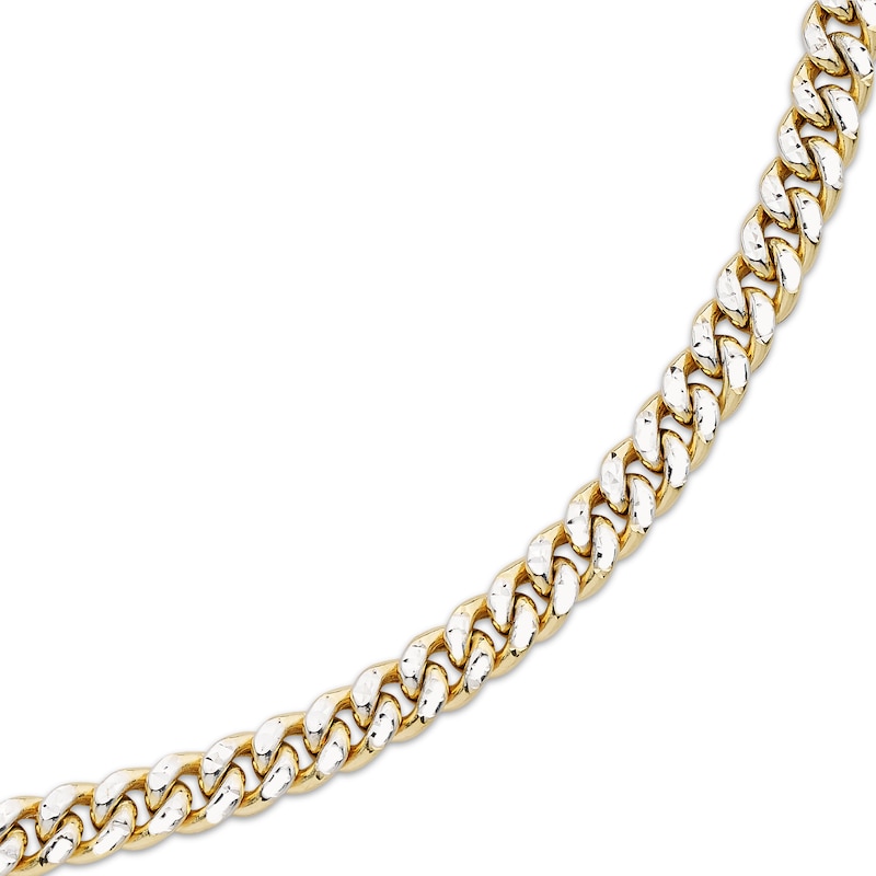 Main Image 2 of Diamond-Cut Curb Chain Necklace 5mm Semi-Solid 10K Yellow Gold 18&quot;