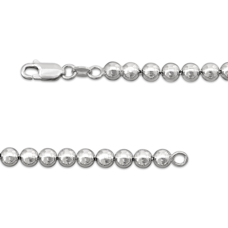 Main Image 3 of Bead Chain Bracelet 5mm Solid Sterling Silver 7.5&quot;