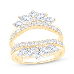 Now + Forever Lab-Grown Diamonds Marquise & Round-Cut Enhancer Ring 1-1/2 ct tw 14K Yellow Gold