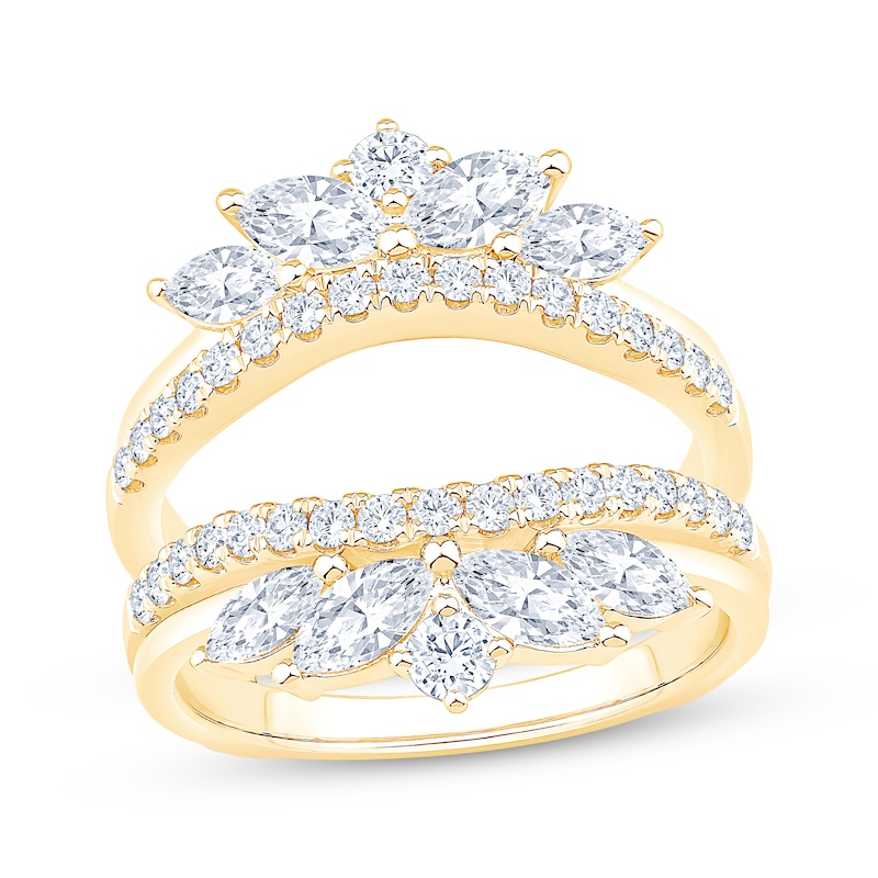 Main Image 1 of Now + Forever Lab-Grown Diamonds Marquise & Round-Cut Enhancer Ring 1-1/2 ct tw 14K Yellow Gold