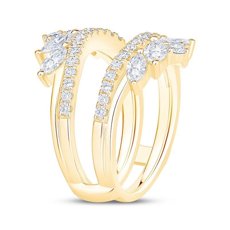 Main Image 2 of Now + Forever Lab-Grown Diamonds Marquise & Round-Cut Enhancer Ring 1-1/2 ct tw 14K Yellow Gold