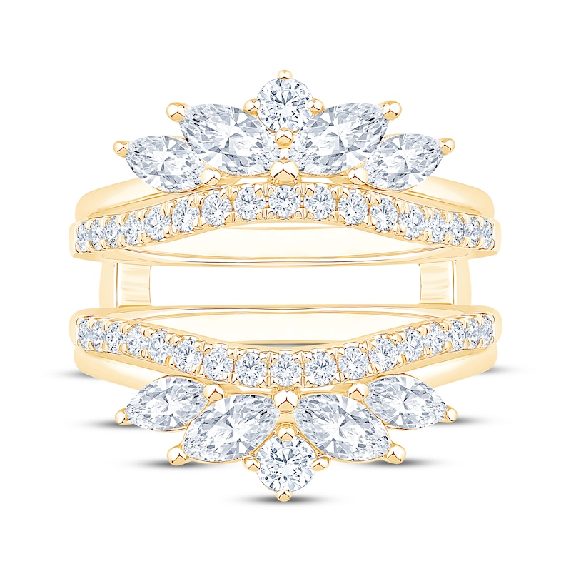 Main Image 3 of Now + Forever Lab-Grown Diamonds Marquise & Round-Cut Enhancer Ring 1-1/2 ct tw 14K Yellow Gold
