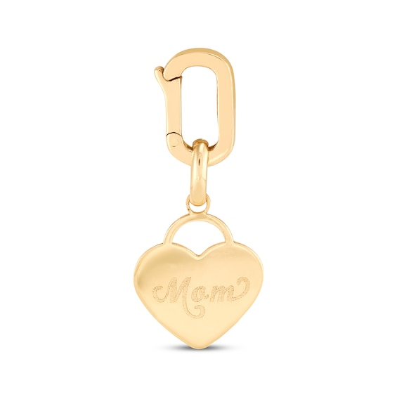 Charmed Memories "Mom" Heart Charm 10K Yellow Gold