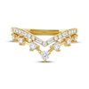 Thumbnail Image 3 of Now + Forever Lab-Grown Diamonds Baguette & Round-Cut Double Chevron Anniversary Ring 1/2 ct tw 14K Yellow Gold