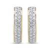 Thumbnail Image 2 of STUDIO BY KAY Diamond Two-Row Hoop Earrings 1/4 ct tw 10K Yellow Gold
