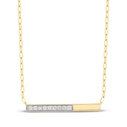 STUDIO BY KAY Diamond Bar Necklace 1/6 ct tw 24K Yellow Gold Vermeil Sterling Silver 18"