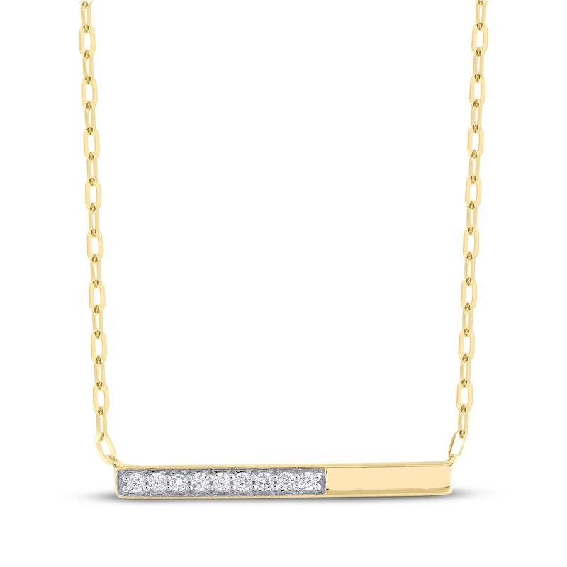 Main Image 1 of STUDIO BY KAY Diamond Bar Necklace 1/6 ct tw 24K Yellow Gold Vermeil Sterling Silver 18&quot;