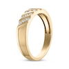 Thumbnail Image 2 of Now + Forever Men's Diamond Diagonal Four-Row Wedding Band 1/6 ct tw 10K Yellow Gold