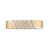 Thumbnail Image 3 of Now + Forever Men's Diamond Diagonal Four-Row Wedding Band 1/6 ct tw 10K Yellow Gold