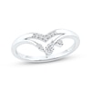 Thumbnail Image 1 of Now + Forever Marquise-Cut Diamond Chevron Split Shank Anniversary Ring 1/6 ct tw 10K White Gold