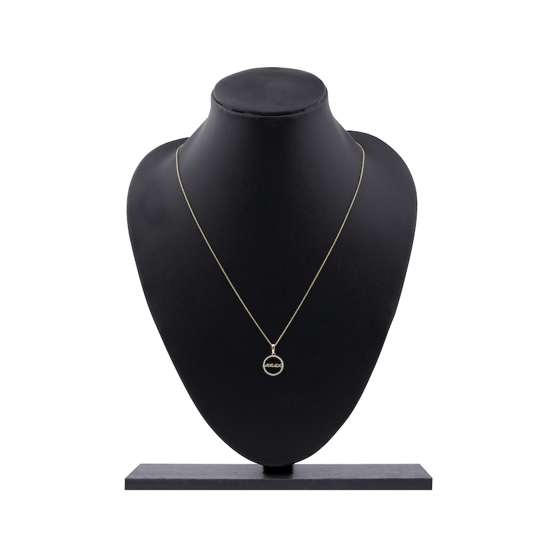 Main Image 5 of Diamond Circle &quot;Mama&quot; Necklace 1/10 ct tw 10K Yellow Gold 18&quot;