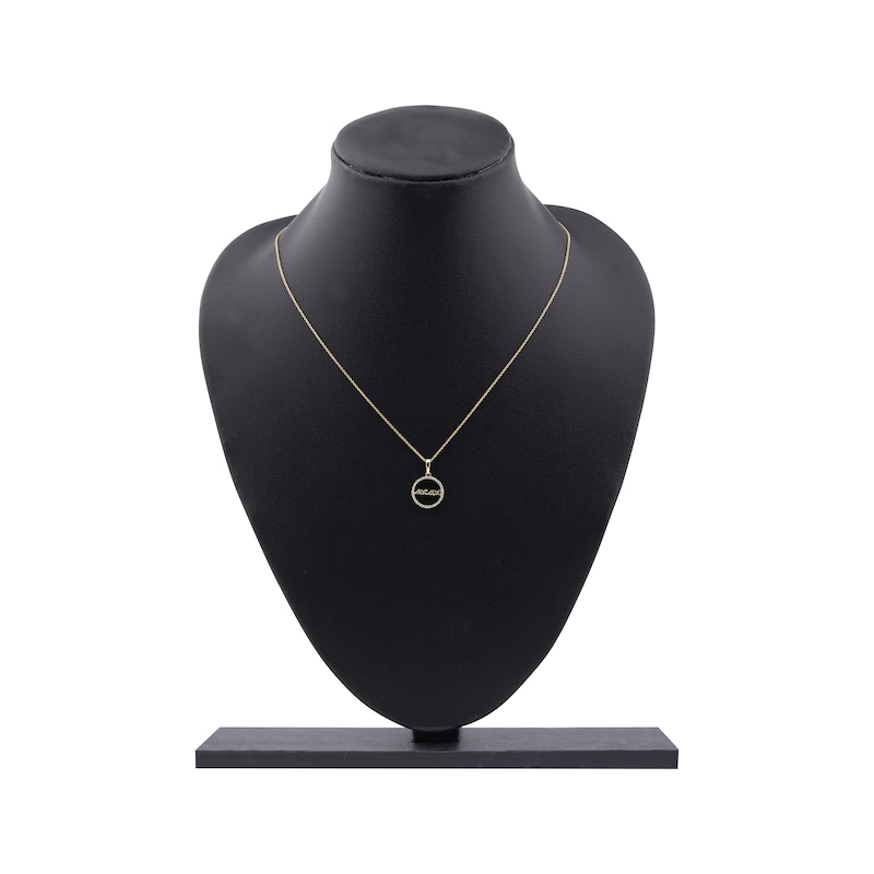 Main Image 6 of Diamond Circle &quot;Mama&quot; Necklace 1/10 ct tw 10K Yellow Gold 18&quot;