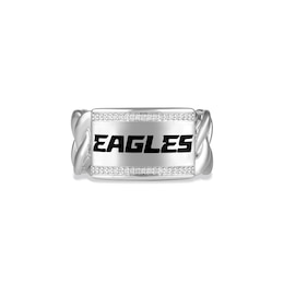 True Fans Philadelphia Eagles 1/10ct tw Diamond "EAGLES" Chain Ring Sterling Silver