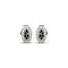 Thumbnail Image 2 of Black & White Multi-Diamond Oval Stud Earrings 1/8 ct tw Sterling Silver