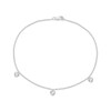 Thumbnail Image 1 of Diamond Heart Station Dangle Anklet 1/8 ct tw Sterling Silver 9&quot;