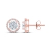 Thumbnail Image 1 of Multi-Diamond Halo Stud Earrings 1/2 ct tw 10K Rose Gold