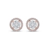 Thumbnail Image 2 of Multi-Diamond Halo Stud Earrings 1/2 ct tw 10K Rose Gold