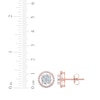 Thumbnail Image 3 of Multi-Diamond Halo Stud Earrings 1/2 ct tw 10K Rose Gold