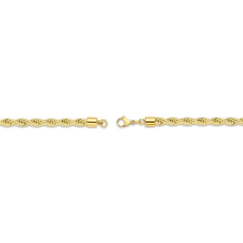 Main Image 3 of Rope Chain Necklace 6mm Yellow Ion-Plated Solid Stainless Steel 24&quot;
