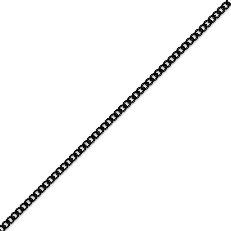 Main Image 2 of Curb Chain Necklace 4mm Black Ion-Plated Solid Stainless Steel 22&quot;