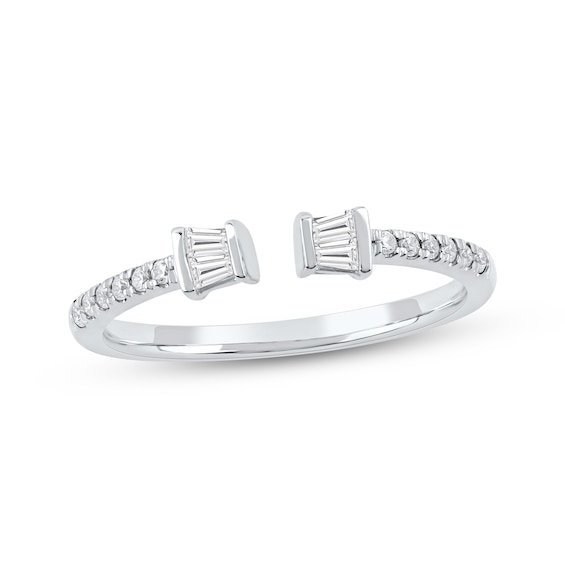 Baguette & Round-Cut Lab-Grown Diamond Deconstructed Ring 1/5 ct tw 10K White Gold