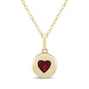 Thumbnail Image 1 of Heart-Shaped Lab-Created Ruby Bezel-Set Disc Necklace 10K Yellow Gold 18&quot;