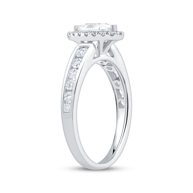 Main Image 2 of Now + Forever Marquise-Cut Diamond Halo Engagement Ring 1 ct tw 14K White Gold