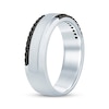 Thumbnail Image 2 of Men's Black Diamond Satin Finish Wedding Band 1/4 ct tw 10K White Gold