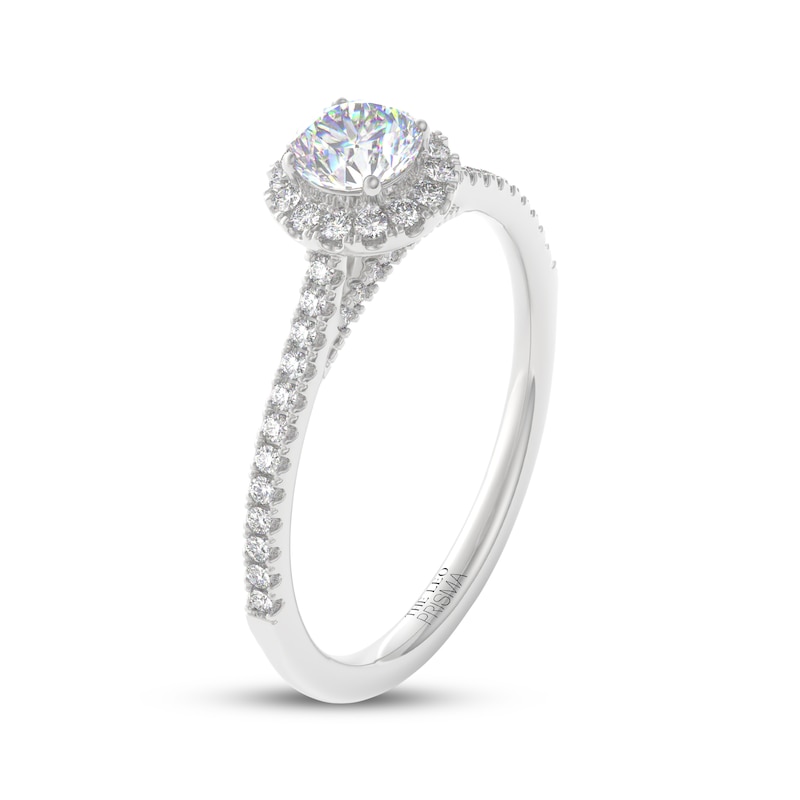 Main Image 2 of THE LEO Prisma Diamond Round-Cut Halo Engagement Ring 1/2 ct tw 14K White Gold