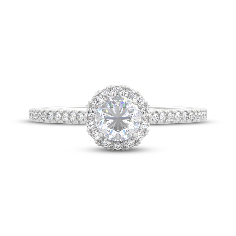 Main Image 3 of THE LEO Prisma Diamond Round-Cut Halo Engagement Ring 1/2 ct tw 14K White Gold