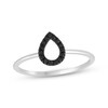 Thumbnail Image 1 of Black Diamond Open Teardrop Fashion Ring 1/20 ct tw Sterling Silver