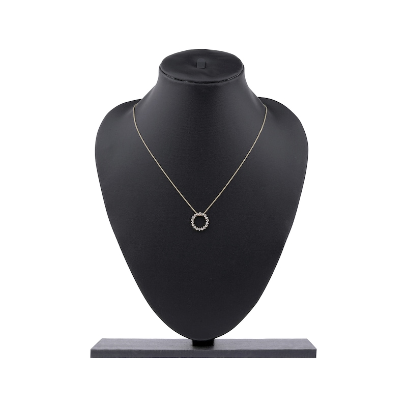Main Image 5 of Diamond Squiggle Circle Necklace 1/3 ct tw 10K Yellow Gold 18"