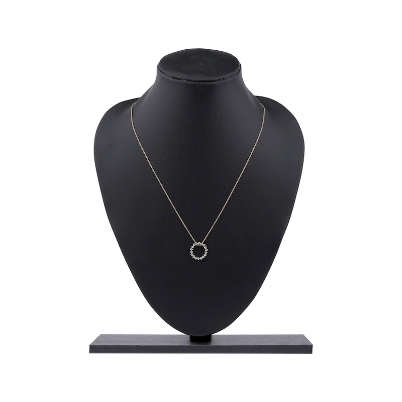 Main Image 6 of Diamond Squiggle Circle Necklace 1/3 ct tw 10K Yellow Gold 18"