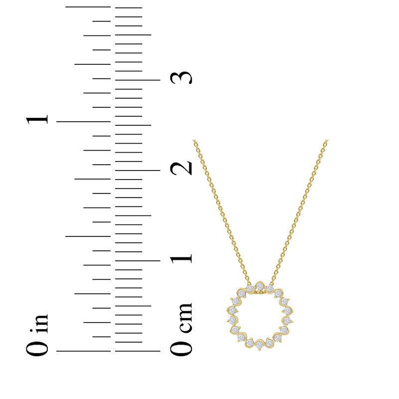 Main Image 5 of Diamond Squiggle Circle Necklace 1/3 ct tw 10K Yellow Gold 18&quot;