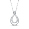 Thumbnail Image 1 of Diamond Double Open Teardrop Necklace 1/10 ct tw 10K White Gold 18"