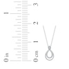 Thumbnail Image 7 of Diamond Double Open Teardrop Necklace 1/10 ct tw 10K White Gold 18"