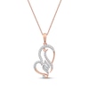 Thumbnail Image 1 of Arabic &quot;Grandma&quot; Diamond Tilted Heart Necklace 1/5 ct tw 10K Rose Gold 18&quot;
