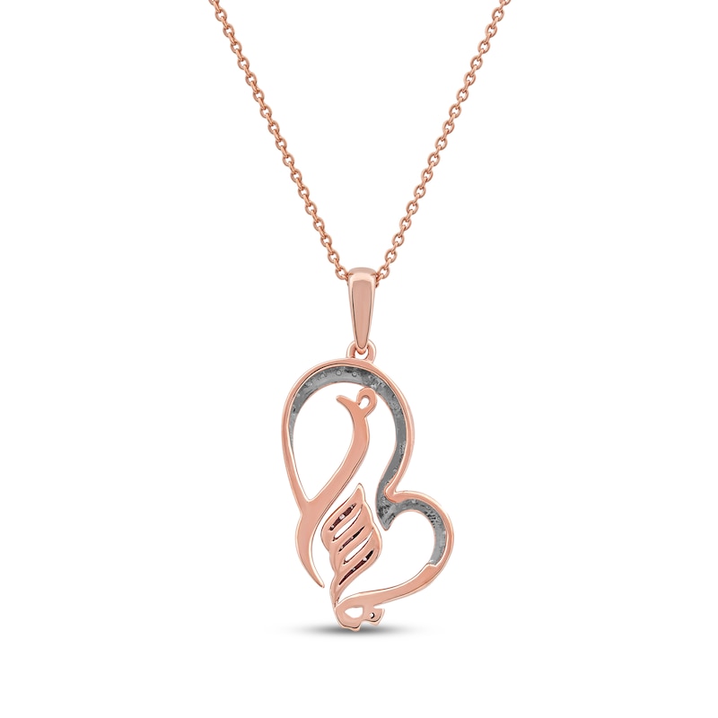 Main Image 3 of Arabic &quot;Grandma&quot; Diamond Tilted Heart Necklace 1/5 ct tw 10K Rose Gold 18&quot;