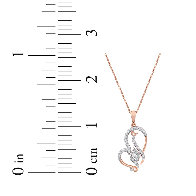 Main Image 5 of Arabic &quot;Grandma&quot; Diamond Tilted Heart Necklace 1/5 ct tw 10K Rose Gold 18&quot;