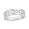Thumbnail Image 1 of Now + Forever Men's Diamond Six-Stone Wedding Band 1/2 ct tw 10K White Gold