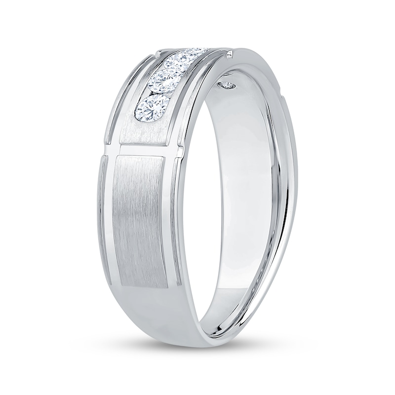 Main Image 2 of Now + Forever Men's Diamond Six-Stone Wedding Band 1/2 ct tw 10K White Gold