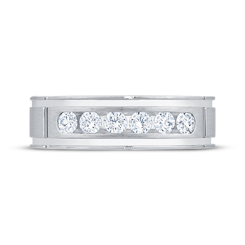 Main Image 3 of Now + Forever Men's Diamond Six-Stone Wedding Band 1/2 ct tw 10K White Gold