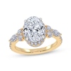 Thumbnail Image 1 of Now + Forever Oval-Cut Lab-Grown Diamond Halo Engagement Ring 2-3/4 ct tw 14K Yellow Gold